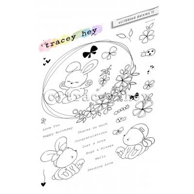Tracey Hey Stempel - Scribbled Daisies II
